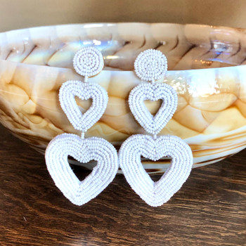 Two Heart Beaded Earrings