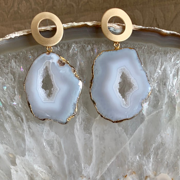 Gold Open Circle + Agate 