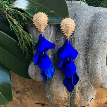 Gold Ornate Post + Royal Blue Drops