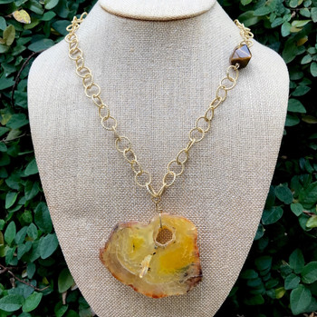 Gold Agate Necklace