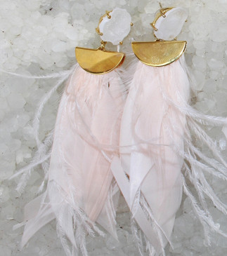 Blush Feather Earrings