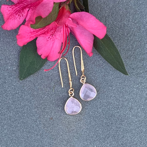 Gold Ear Drop + Pink Drop-2