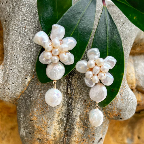 Freshwater Pearl Flowers + 2 Freshwater Pearl Drops 