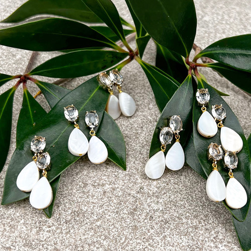 Crystal + Pearl Teardrop