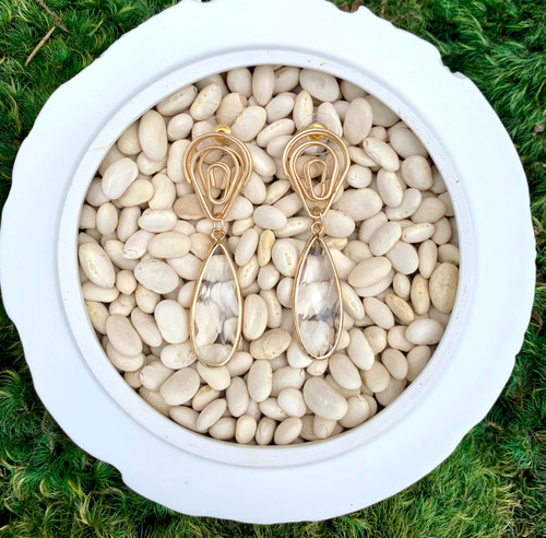 Swirl Gold + Clear Drops 