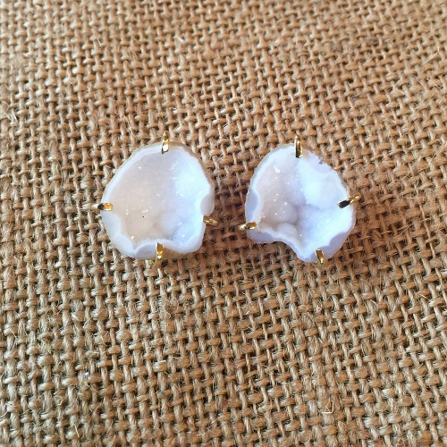 Geode Prong Studs-White