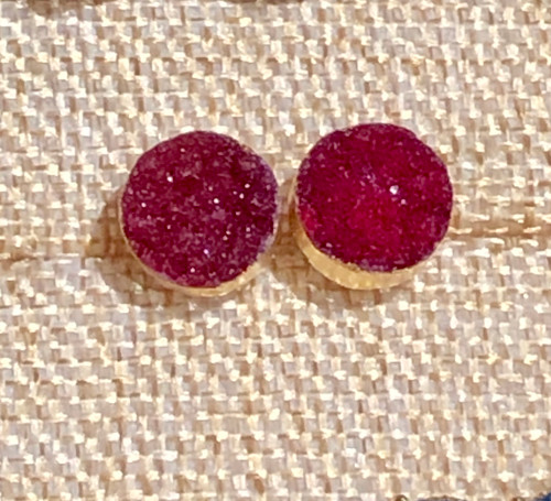 Red Druzy Stud
