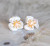 Pearl and Gold Flower Studs 