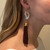 Brown Leather Tassel With Agate Earring