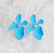 Blue Metal Flower Stud
