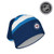 Hockey Sockey Winnipeg Jets NHL Floppy Hat, blue and white knit cap with team logo and stripes.