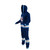 Hockey Sockey Winnipeg Jets NHL Onesie, blue and white hoodie and pant set with Winnipeg Jets logo, zip-up front, and striped accents.