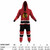 Hockey Sockey Chicago Blackhawks NHL Onesie, a red, black, and white adult onesie featuring the Chicago Blackhawks team logo on the front.
