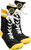 Hockey Socks Boston Bruins NHL Slipper Skates, black and yellow sock-shaped slippers with skate design and Boston Bruins logo.