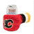 Hockey Sockey Calgary Flames NHL Koozie, red knit cup holder with Flames logo and a multicolored striped cuff, protects cans and shows team support. Hockey Sockey Calgary Flames NHL Koozie, red knit cup holder with Flames logo and a multicolored striped cuff, protects cans and shows team support.