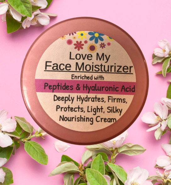 Love My Face Moisturizer with Peptides & Hyaluronic Acid  ~ 2 oz Glass Jar