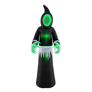 8 Feet Giant Halloween Inflatable Ghost with Built-in LED Lights and Mirror Face B593-CM24943US 8 Feet Giant Halloween Inflatable Ghost with Built-in LED Lights and Mirror Face B593-CM24943US