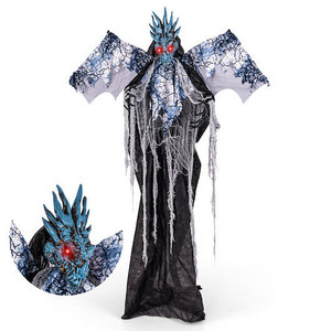 6ft Halloween Animatronic Decoration with Light Up Eyes Posable Wings and Arms B593-CM24708 6ft Halloween Animatronic Decoration with Light Up Eyes Posable Wings and Arms B593-CM24708