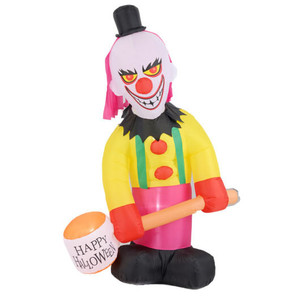 5.9 x 7.9 FT Inflatable Halloween Head Turning Clown with Hammer and Flashing Eyes B593-CM24950US 5.9 x 7.9 FT Inflatable Halloween Head Turning Clown with Hammer and Flashing Eyes B593-CM24950US