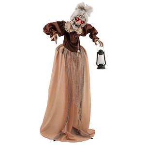 Life-Size Halloween Animatronic Moving and Talking Old Lady Hag Prop - Color: Brown D681-CM24800 Life-Size Halloween Animatronic Moving and Talking Old Lady Hag Prop - Color: Brown D681-CM24800