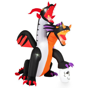 8 Feet Inflatable Twin-Headed Dragon Decoration with Lights - Color: Multicolor - Size: 8 ft D681-CM24945US 8 Feet Inflatable Twin-Headed Dragon Decoration with Lights - Color: Multicolor - Size: 8 ft D681-CM24945US