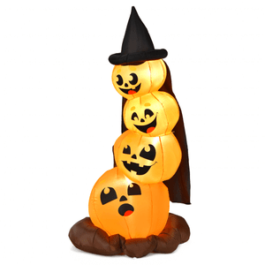 7 Feet Halloween Inflatable Pumpkin Combo with Witch's Hat and LED Lights - Color: Orange - Size: 7 D681-CM23451US 7 Feet Halloween Inflatable Pumpkin Combo with Witch's Hat and LED Lights - Color: Orange - Size: 7 D681-CM23451US