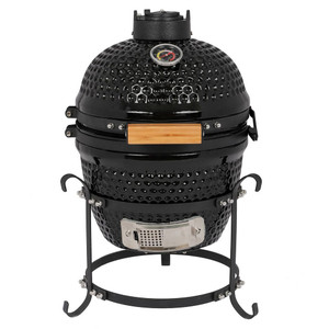 13in Round Ceramic Charcoal Grill Black T575-S0671288352 13in Round Ceramic Charcoal Grill Black T575-S0671288352