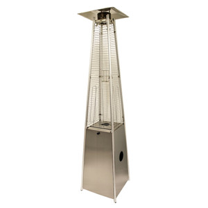 41000 BTU Silver Steel Propane Triangular Pyramid Standing Patio Heater N270-480574 41000 BTU Silver Steel Propane Triangular Pyramid Standing Patio Heater N270-480574
