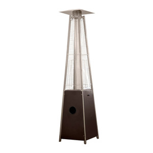 41000 BTU Brown Steel Propane Triangular Pyramid Standing Patio Heater N270-480572 41000 BTU Brown Steel Propane Triangular Pyramid Standing Patio Heater N270-480572