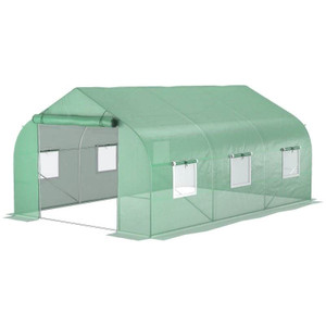 11.5 ft x 9.8 ft. Greenhouse with Green PE Cover and Heavy Duty Steel Frame 11.5 ft x 9.8 ft. Greenhouse with Green PE Cover and Heavy Duty Steel Frame