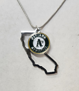 Oakland Athletics Necklace Chain with State Shape Charm CO Z157-5460367609 Oakland Athletics Necklace Chain with State Shape Charm CO Z157-5460367609