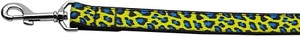 Blue and Yellow Leopard Nylon Dog Leash 3/8 inch wide 6ft Long S528-125-139 3806 Blue and Yellow Leopard Nylon Dog Leash 3/8 inch wide 6ft Long S528-125-139 3806