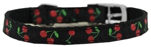 Cherries Nylon Dog Collar with classic buckle 3/8" Black Size 10 S528-126-010 38BK10 Cherries Nylon Dog Collar with classic buckle 3/8" Black Size 10 S528-126-010 38BK10