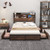 Full/Queen Size Bed Frame with Bookcase Headboard and 4 Storage Drawers-Queen Size - Color: Rustic  D681-HU10618US-Q+ Full/Queen Size Bed Frame with Bookcase Headboard and 4 Storage Drawers-Queen Size - Color: Rustic  D681-HU10618US-Q+
