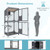 72 Inch TallWooden Cat House with Weatherproof Asphalt Roof-Gray B593-PV10074 72 Inch TallWooden Cat House with Weatherproof Asphalt Roof-Gray B593-PV10074