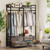 Modern Grey Black Garment Rack with Clothes Hanging Rod and 4 Storage Drawers Modern Grey Black Garment Rack with Clothes Hanging Rod and 4 Storage Drawers