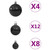 Christmas Ball Set Set of 100 Black Plastic Various A949-330083  Christmas Ball Set Set of 100 Black Plastic Various A949-330083