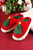 Fiery Red Christmas Tree Graphic Thick Sole Plush Slippers T543-8797494968562 Fiery Red Christmas Tree Graphic Thick Sole Plush Slippers T543-8797494968562