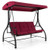 3 Seat Outdoor Porch Swing with Adjustable Canopy-Wine - Color: Wine D681-NP11065WIN 3 Seat Outdoor Porch Swing with Adjustable Canopy-Wine - Color: Wine D681-NP11065WIN