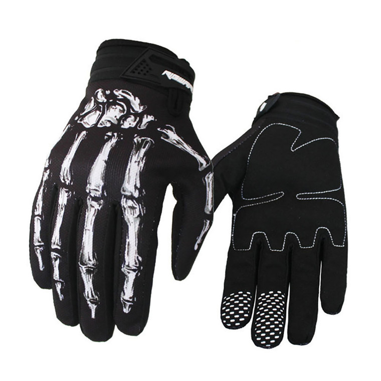 Skeleton Riding Gloves Fashion Non-slip Breathable Wear-resistant Long-finger Bicycle Motorcycle Fi F640-3256805819321291