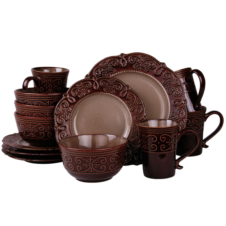 Elama’s Salia 16 Piece Stoneware Dinnerware Set D970-EL-SALIA16 Elama’s Salia 16 Piece Stoneware Dinnerware Set D970-EL-SALIA16