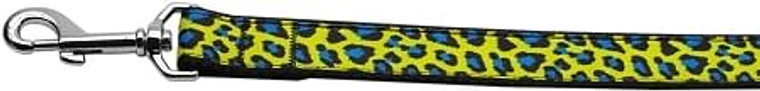 Blue and Yellow Leopard Nylon Dog Leash 3/8 inch wide 6ft Long S528-125-139 3806 Blue and Yellow Leopard Nylon Dog Leash 3/8 inch wide 6ft Long S528-125-139 3806