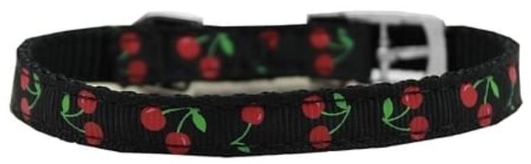 Cherries Nylon Dog Collar with classic buckle 3/8" Black Size 10 S528-126-010 38BK10 Cherries Nylon Dog Collar with classic buckle 3/8" Black Size 10 S528-126-010 38BK10