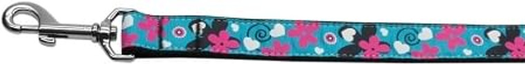 Aqua Love Nylon Ribbon Dog Collars 1 wide 6ft Leash S528-125-057 1006 Aqua Love Nylon Ribbon Dog Collars 1 wide 6ft Leash S528-125-057 1006