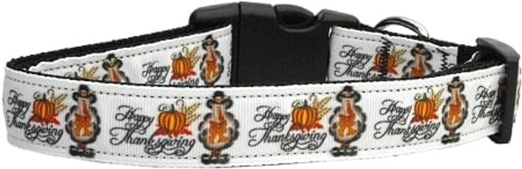 Happy Thanksgiving Dog Collar Large S528-125-125 LG Happy Thanksgiving Dog Collar Large S528-125-125 LG