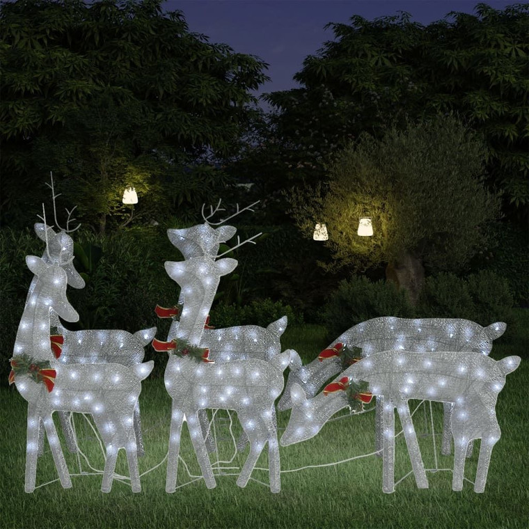 Christmas Reindeer Set of 6 Silver Fabric Large A949-3154248  Christmas Reindeer Set of 6 Silver Fabric Large A949-3154248