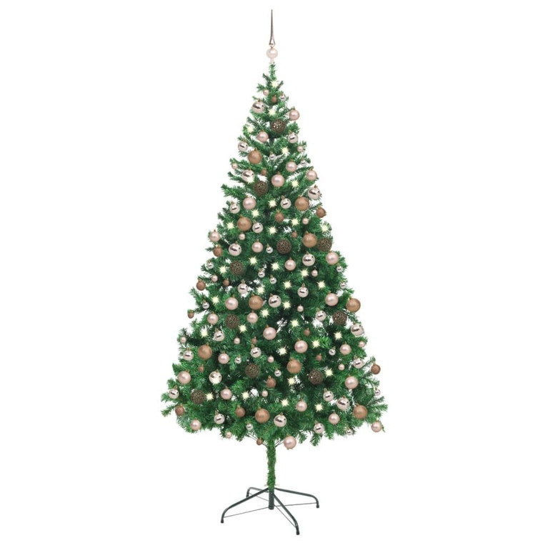 Artificial Pre-lit Christmas Tree with Ball Set 82.7" 910 Branches A949-3077576  Artificial Pre-lit Christmas Tree with Ball Set 82.7" 910 Branches A949-3077576
