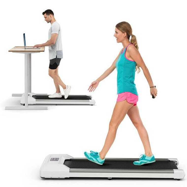 2.25 HP Walking Pad with LED Display and Remote Control-Grey - Color: Gray D681-SP38135US-GR