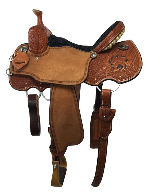 Floral Mounted Western Shooter Saddle For Sale