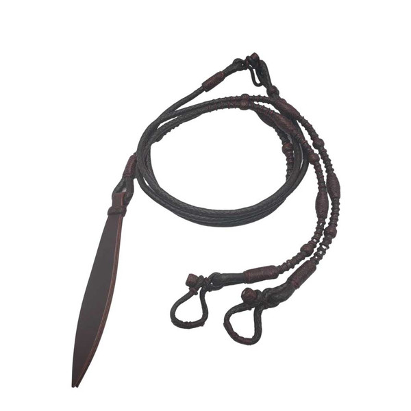 We offer the Dark Romel Western Horse Reins with Red Rawhide for sale